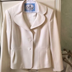 Anne Klein Cream Peplum Jacket Blazer Lined